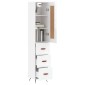 vidaXL Ντουλάπι Γυαλ. Λευκό 34,5 x 34 x 180 εκ. από Επεξεργασμένο Ξύλο