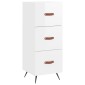vidaXL Ντουλάπι Γυαλ. Λευκό 34,5 x 34 x 180 εκ. από Επεξεργασμένο Ξύλο