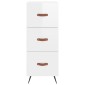 vidaXL Ντουλάπι Γυαλ. Λευκό 34,5 x 34 x 180 εκ. από Επεξεργασμένο Ξύλο