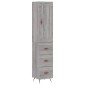 vidaXL Μπουφές Sonoma Γκρι 34,5 x 34 x 180 εκ. από Επεξεργασμένο Ξύλο