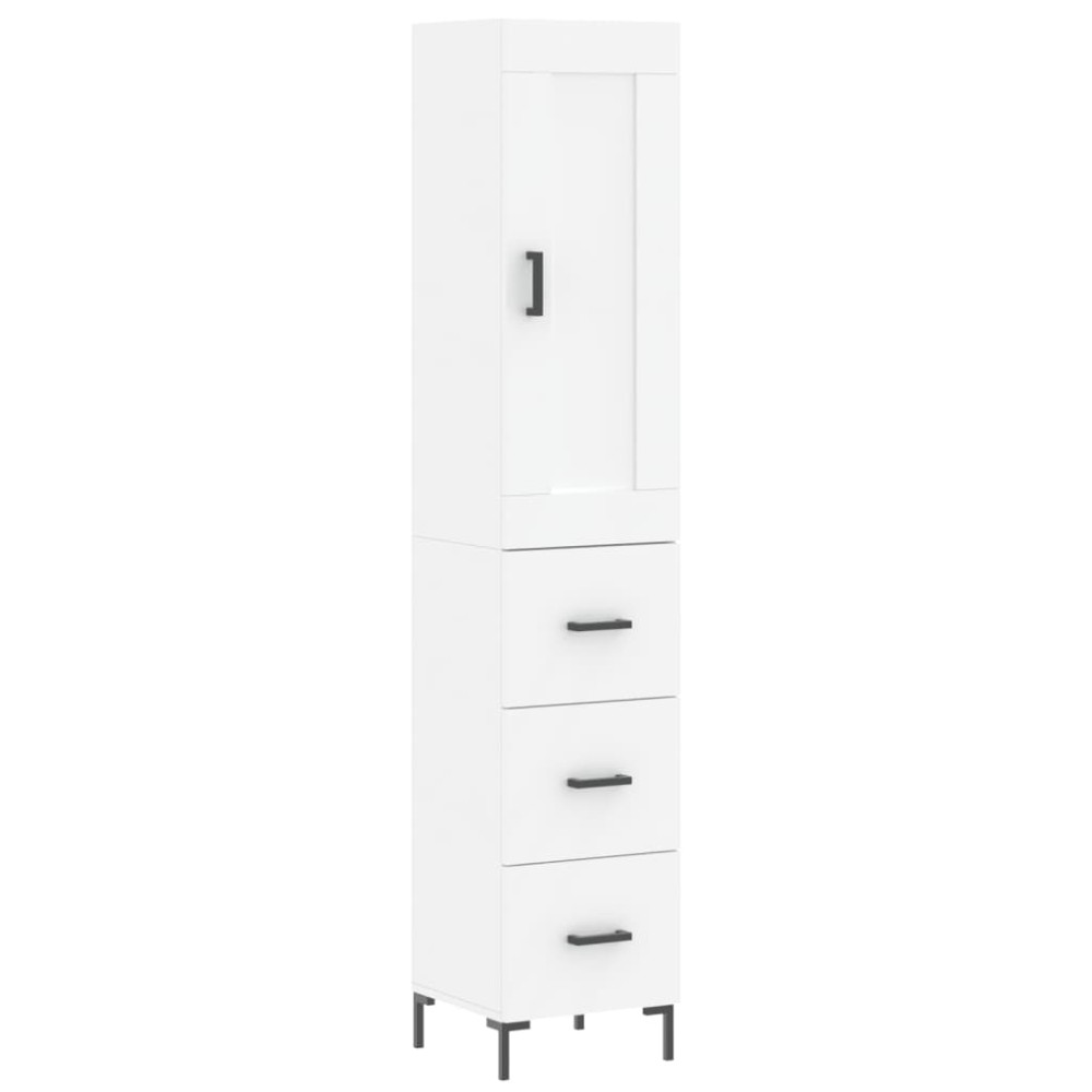 vidaXL Ντουλάπι Λευκό 34,5 x 34 x 180 εκ. από Επεξεργασμένο Ξύλο