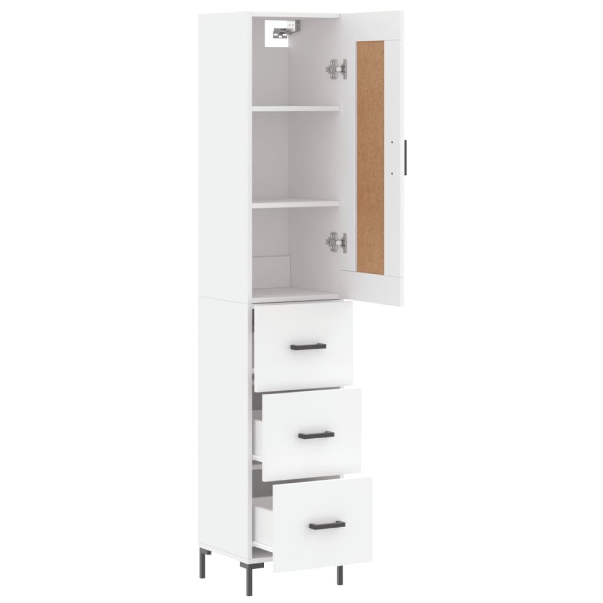 vidaXL Ντουλάπι Λευκός 34,5 x 34 x 180 εκ. από Επεξεργασμένο Ξύλο
