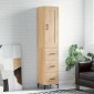 vidaXL Μπουφές Sonoma δρυς 34,5 x 34 x 180 εκ. από Επεξεργασμένο Ξύλο