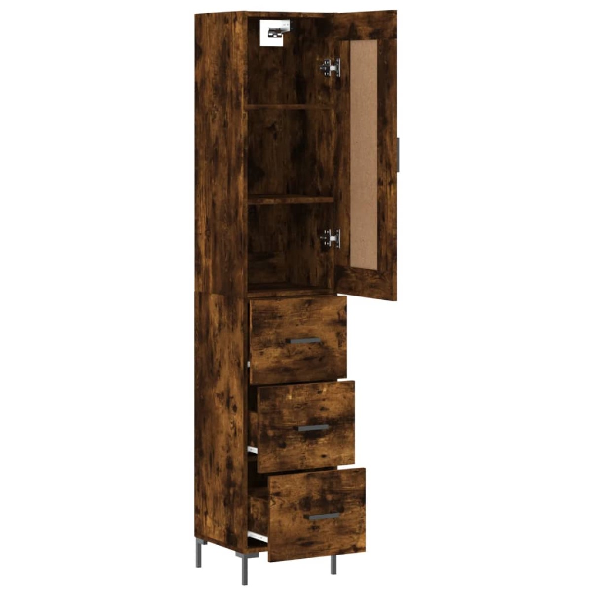 vidaXL Ντουλάπι Καπνιστή δρυς 34,5x34x180 εκ. από Επεξεργασμένο Ξύλο