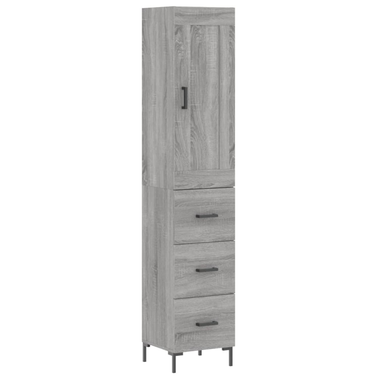 vidaXL Μπουφές Sonoma Γκρι 34,5 x 34 x 180 εκ. από Επεξεργασμένο Ξύλο