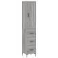 vidaXL Μπουφές Sonoma Γκρι 34,5 x 34 x 180 εκ. από Επεξεργασμένο Ξύλο