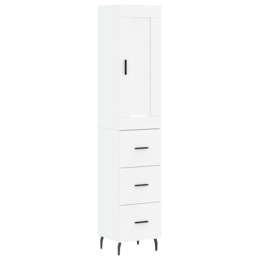vidaXL Ντουλάπι Λευκό 34,5 x 34 x 180 εκ. από Επεξεργασμένο Ξύλο