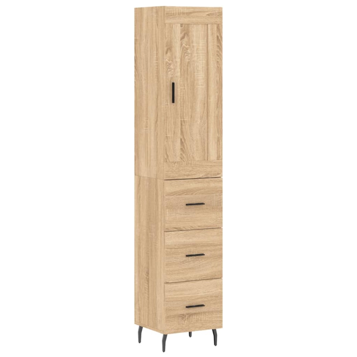 vidaXL Μπουφές Sonoma δρυς 34,5 x 34 x 180 εκ. από Επεξεργασμένο Ξύλο