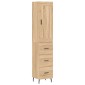 vidaXL Μπουφές Sonoma δρυς 34,5 x 34 x 180 εκ. από Επεξεργασμένο Ξύλο