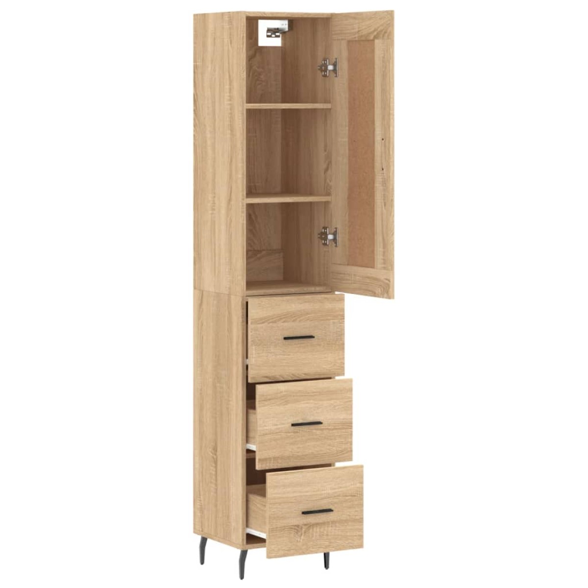 vidaXL Μπουφές Sonoma δρυς 34,5 x 34 x 180 εκ. από Επεξεργασμένο Ξύλο
