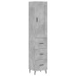 vidaXL Ντουλάπι Γκρι Σκυροδέματος 34,5x34x180 εκ. Επεξεργασμένο Ξύλο