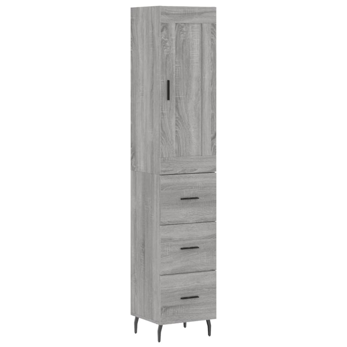vidaXL Μπουφές Sonoma Γκρι 34,5 x 34 x 180 εκ. από Επεξεργασμένο Ξύλο
