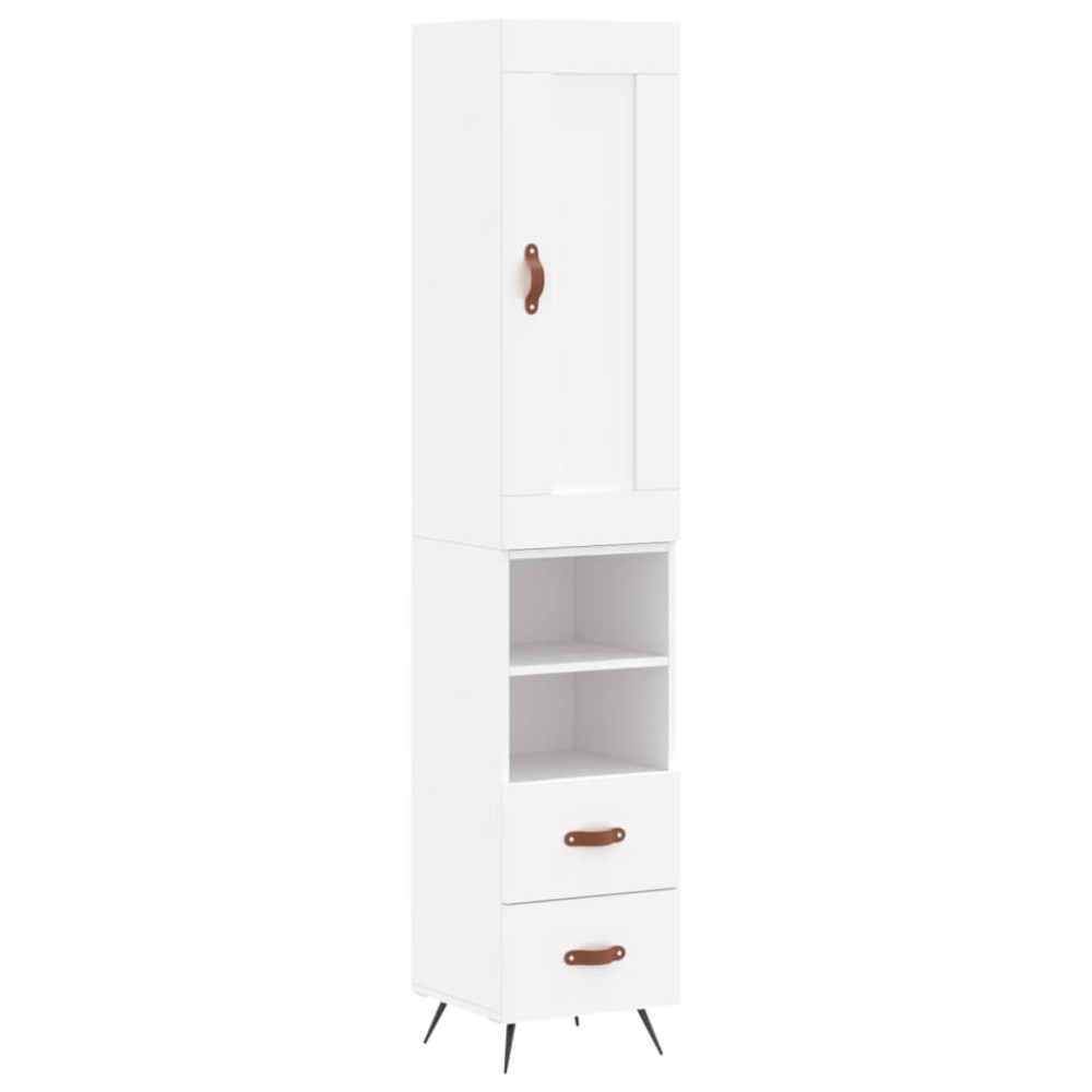 vidaXL Ντουλάπι Λευκό 34,5 x 34 x 180 εκ. από Επεξεργασμένο Ξύλο