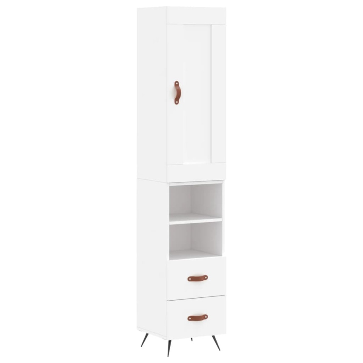 vidaXL Ντουλάπι Λευκός 34,5 x 34 x 180 εκ. από Επεξεργασμένο Ξύλο