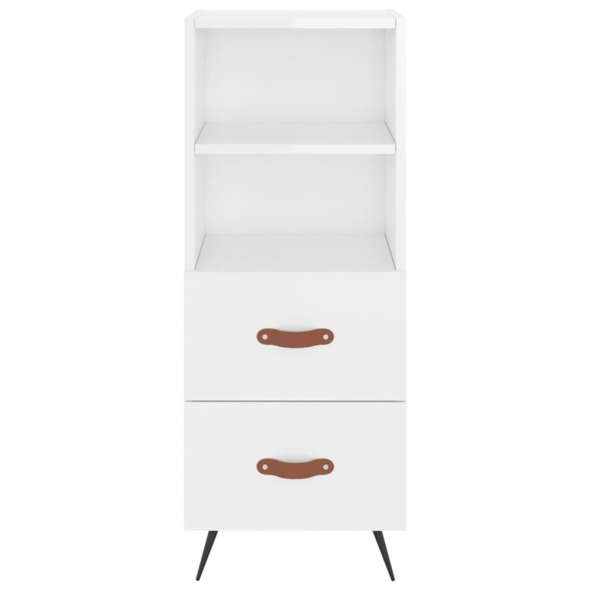vidaXL Ντουλάπι Γυαλ. Λευκό 34,5 x 34 x 180 εκ. από Επεξεργασμένο Ξύλο