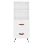 vidaXL Ντουλάπι Γυαλ. Λευκό 34,5 x 34 x 180 εκ. από Επεξεργασμένο Ξύλο