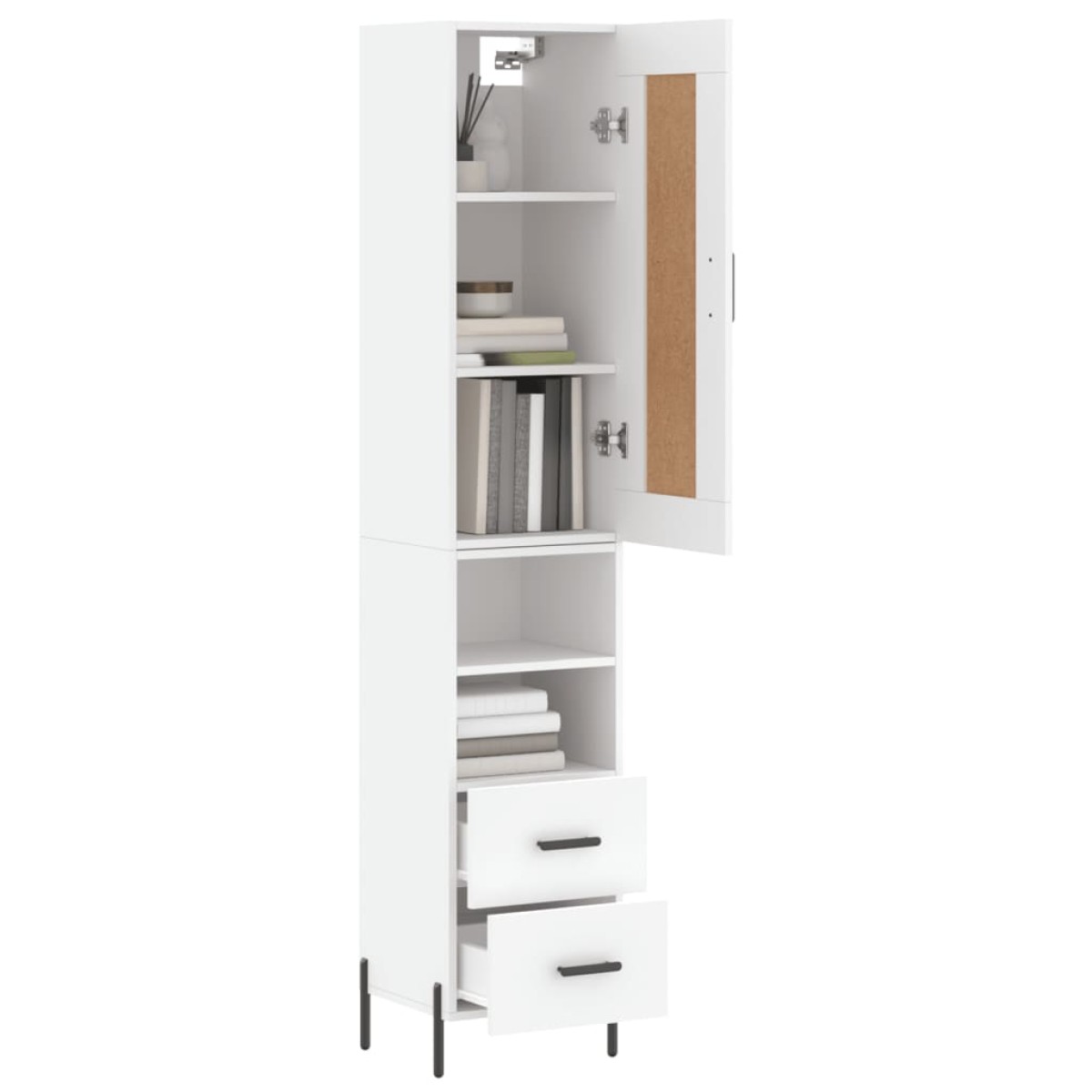 vidaXL Ντουλάπι Λευκός 34,5 x 34 x 180 εκ. από Επεξεργασμένο Ξύλο