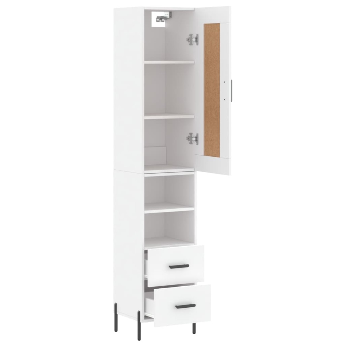 vidaXL Ντουλάπι Λευκός 34,5 x 34 x 180 εκ. από Επεξεργασμένο Ξύλο