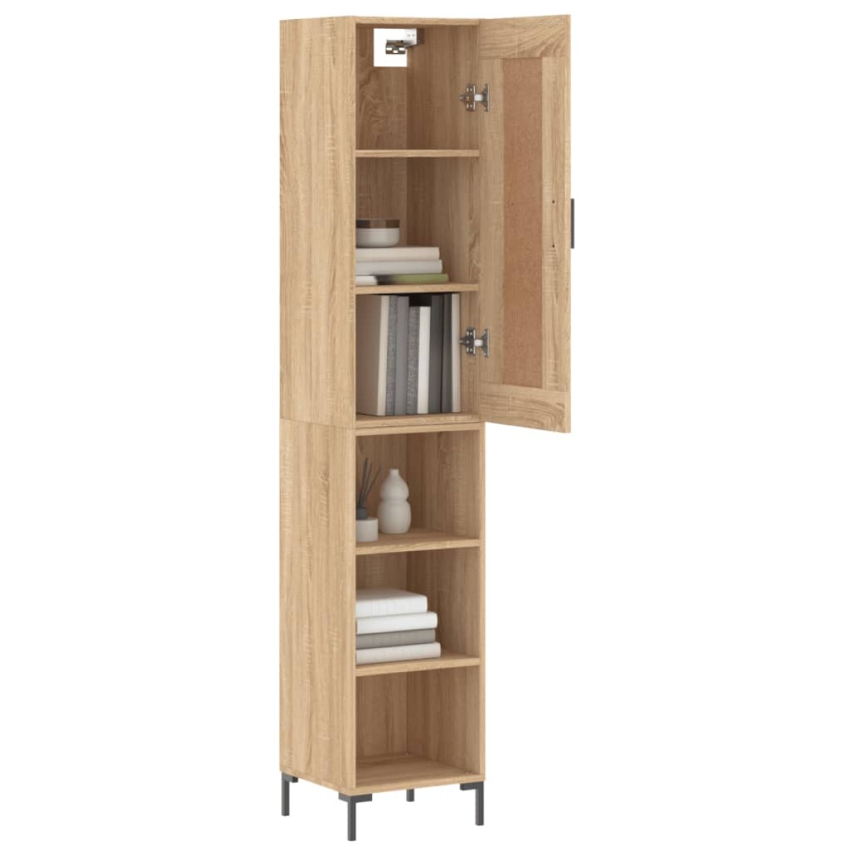 vidaXL Μπουφές Sonoma δρυς 34,5 x 34 x 180 εκ. από Επεξεργασμένο Ξύλο