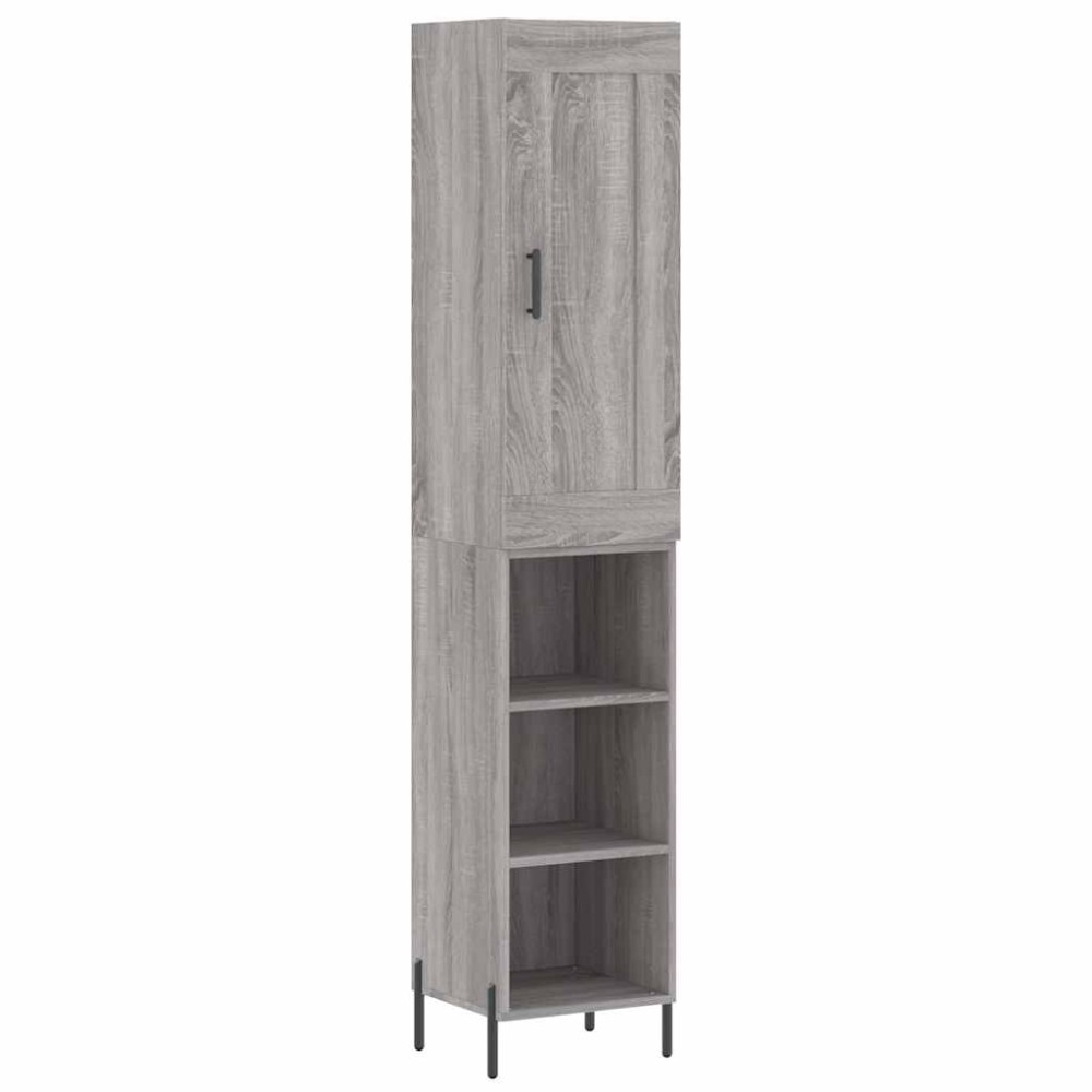vidaXL Μπουφές Sonoma Γκρι 34,5 x 34 x 180 εκ. από Επεξεργασμένο Ξύλο