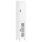 vidaXL Ντουλάπι Γυαλ. Λευκό 34,5 x 34 x 180 εκ. από Επεξεργασμένο Ξύλο