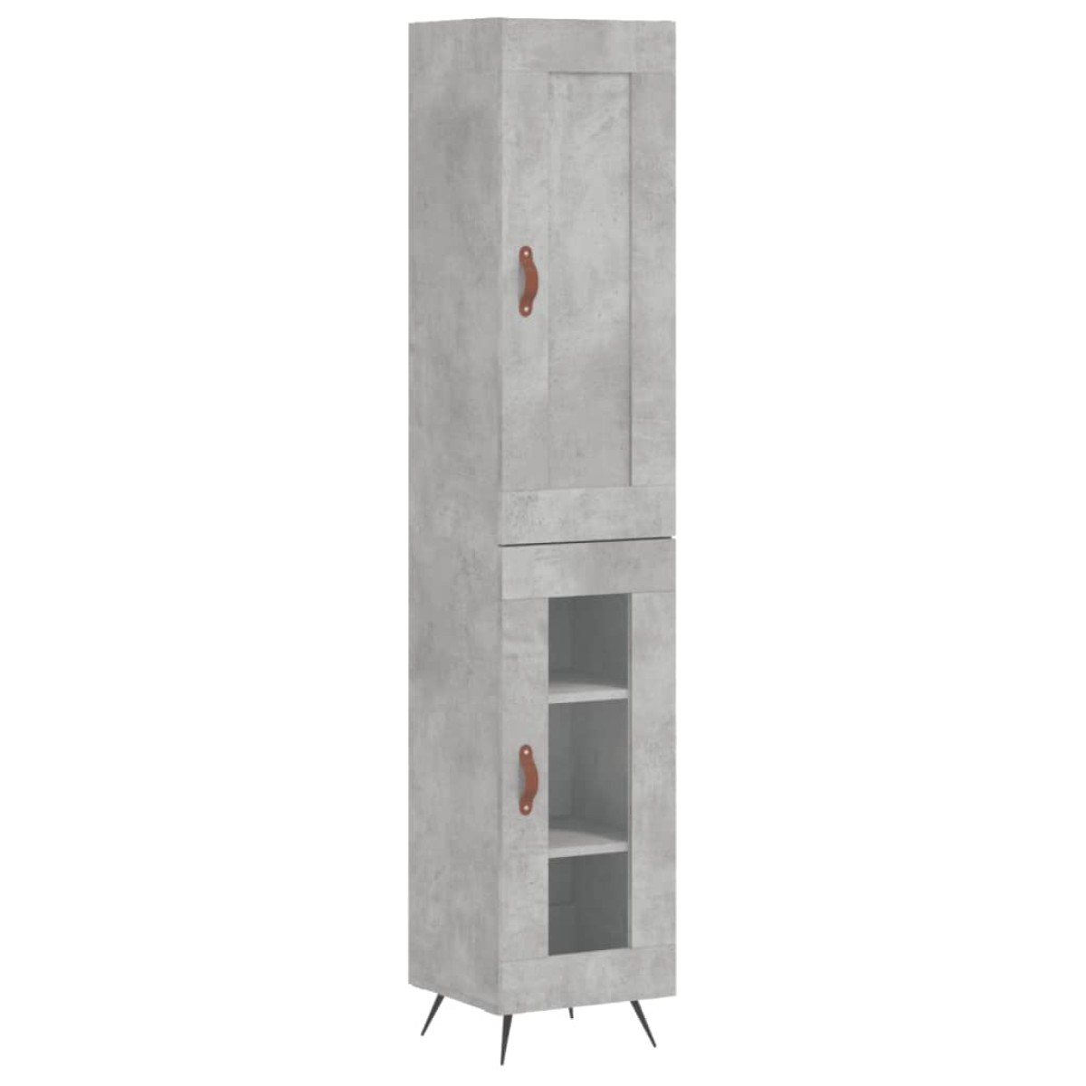 vidaXL Ντουλάπι Γκρι Σκυροδέματος 34,5x34x180 εκ. Επεξεργασμένο Ξύλο