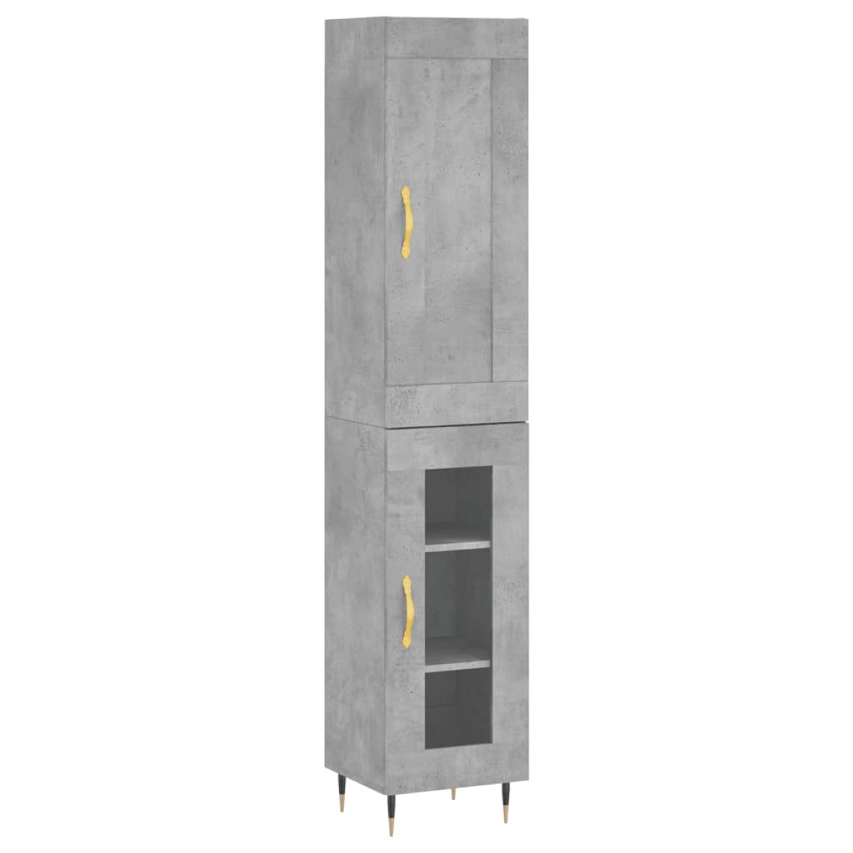 vidaXL Ντουλάπι Γκρι Σκυροδέματος 34,5x34x180 εκ. Επεξεργασμένο Ξύλο