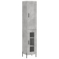 vidaXL Ντουλάπι Γκρι Σκυροδέματος 34,5x34x180 εκ. Επεξεργασμένο Ξύλο
