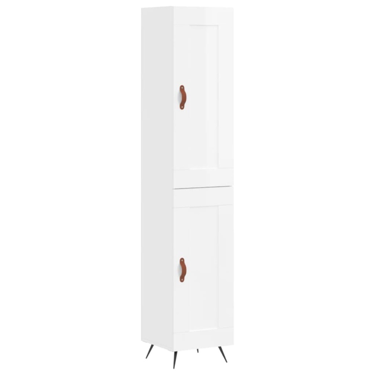 vidaXL Ντουλάπι Γυαλ. Λευκό 34,5 x 34 x 180 εκ. από Επεξεργασμένο Ξύλο