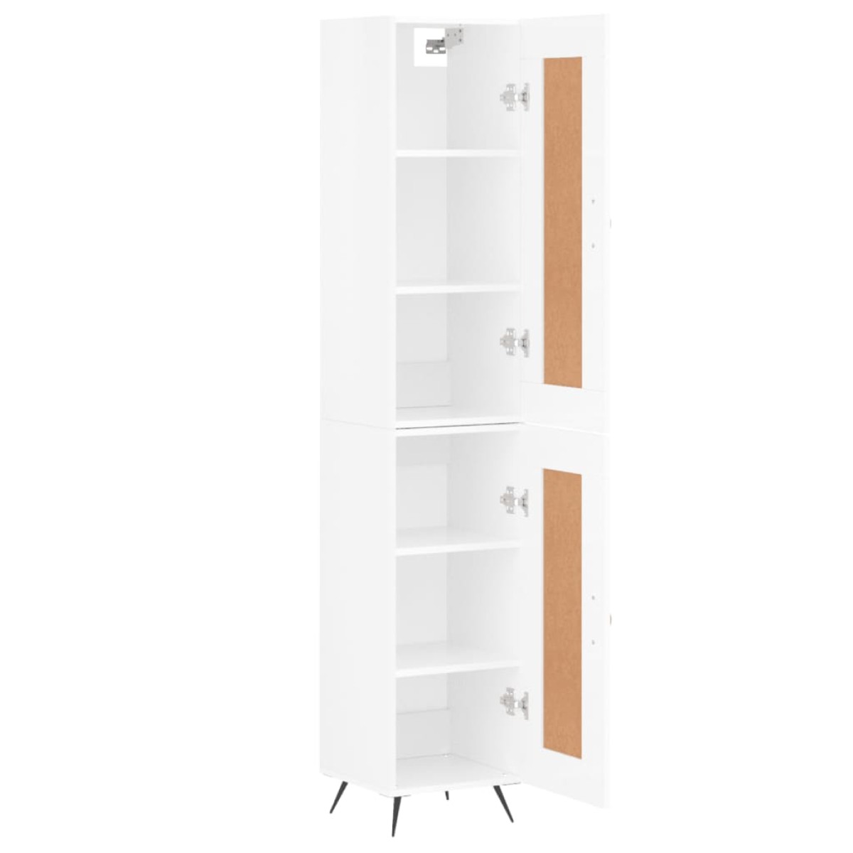 vidaXL Ντουλάπι Γυαλ. Λευκό 34,5 x 34 x 180 εκ. από Επεξεργασμένο Ξύλο