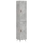 vidaXL Ντουλάπι Γκρι Σκυροδέματος 34,5x34x180 εκ. Επεξεργασμένο Ξύλο