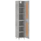 vidaXL Ντουλάπι Γκρι Σκυροδέματος 34,5x34x180 εκ. Επεξεργασμένο Ξύλο