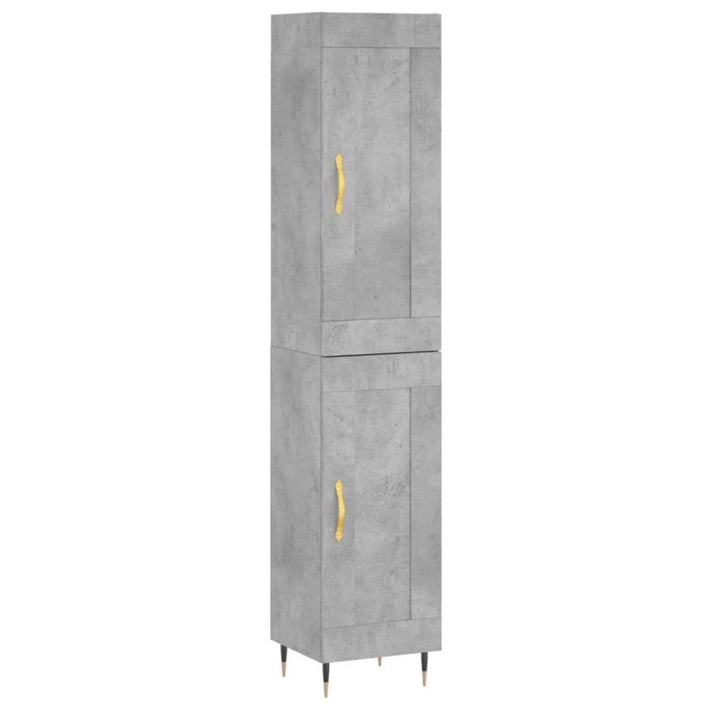 vidaXL Ντουλάπι Γκρι Σκυροδέματος 34,5x34x180 εκ. Επεξεργασμένο Ξύλο