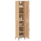 vidaXL Μπουφές Sonoma δρυς 34,5 x 34 x 180 εκ. από Επεξεργασμένο Ξύλο
