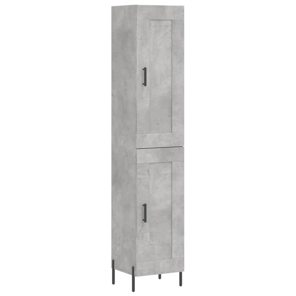 vidaXL Ντουλάπι Γκρι Σκυροδέματος 34,5x34x180 εκ. Επεξεργασμένο Ξύλο