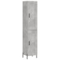 vidaXL Ντουλάπι Γκρι Σκυροδέματος 34,5x34x180 εκ. Επεξεργασμένο Ξύλο
