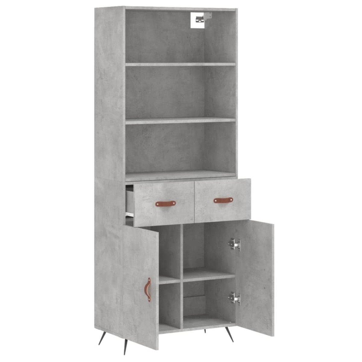 vidaXL Ντουλάπι Γκρι Σκυροδέματος 69,5x34x180 εκ. Επεξεργασμένο Ξύλο