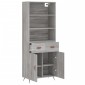 vidaXL Ντουλάπι Γκρι Sonoma 69,5 x 34 x 180 εκ. Επεξεργασμένο Ξύλο