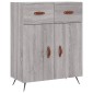 vidaXL Ντουλάπι Γκρι Sonoma 69,5 x 34 x 180 εκ. Επεξεργασμένο Ξύλο