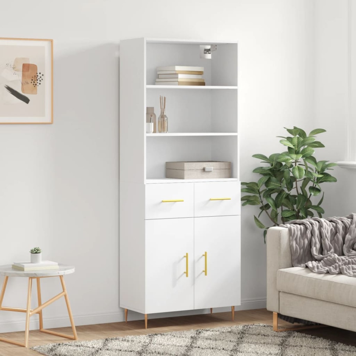 vidaXL Ντουλάπι Λευκό 69,5x34x180 εκ. από Επεξεργασμένο Ξύλο