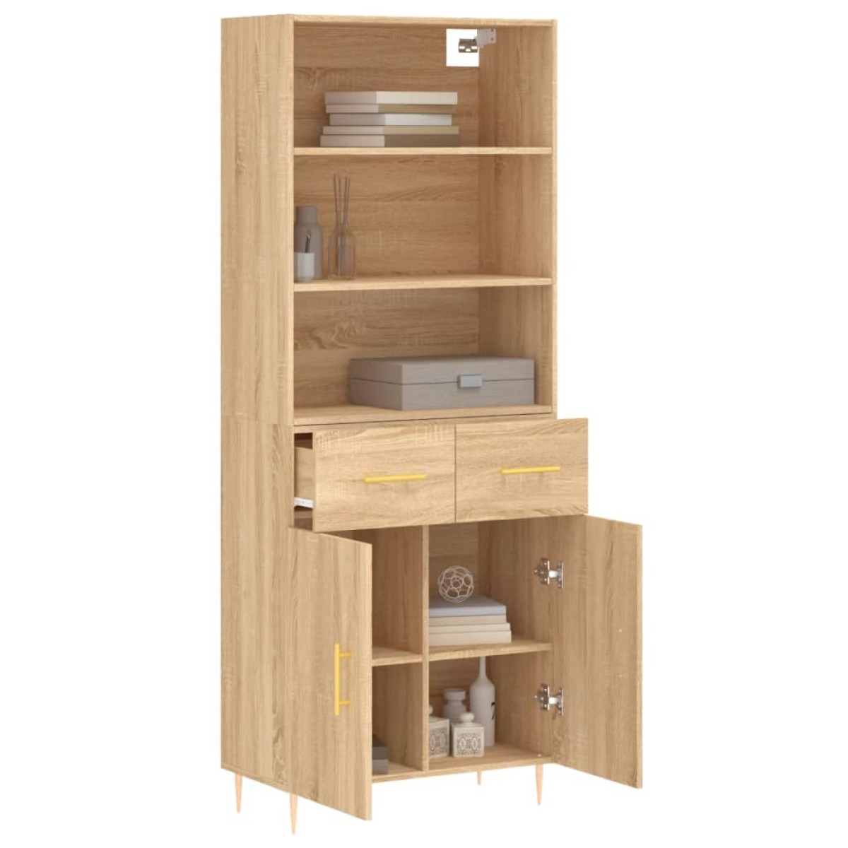 vidaXL Ντουλάπι Sonoma δρυς 69,5 x 34 x 180 εκ. από Επεξεργασμένο Ξύλο
