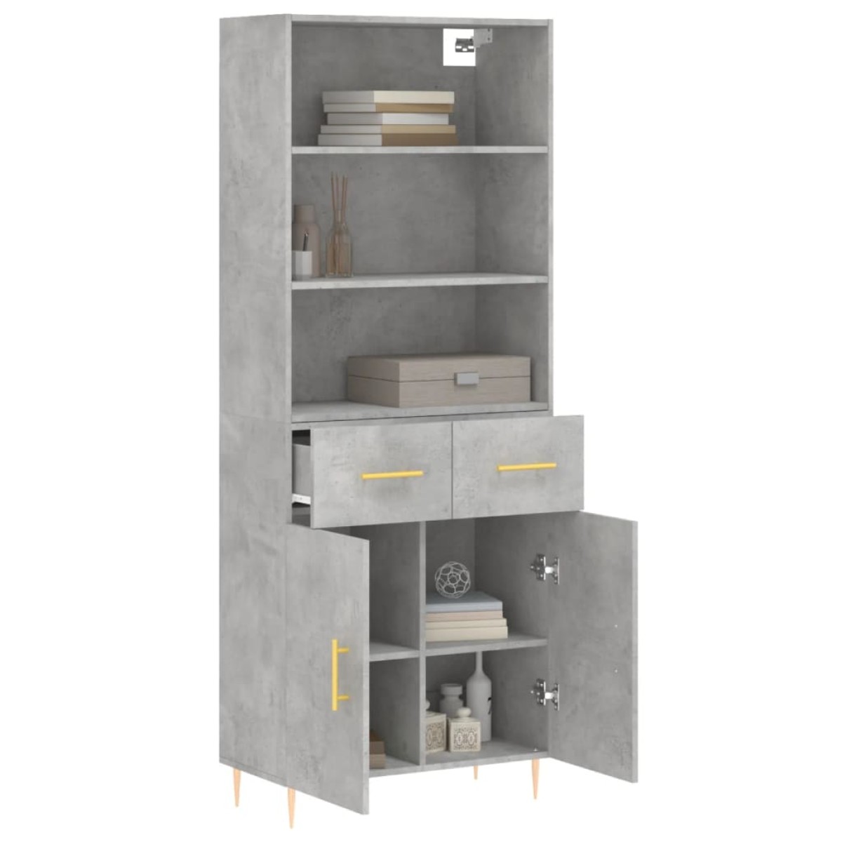vidaXL Ντουλάπι Γκρι Σκυροδέματος 69,5x34x180 εκ. Επεξεργασμένο Ξύλο