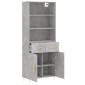 vidaXL Ντουλάπι Γκρι Σκυροδέματος 69,5x34x180 εκ. Επεξεργασμένο Ξύλο
