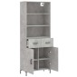 vidaXL Ντουλάπι Γκρι Σκυροδέματος 69,5x34x180 εκ. Επεξεργασμένο Ξύλο