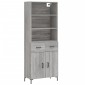 vidaXL Ντουλάπι Γκρι Sonoma 69,5 x 34 x 180 εκ. Επεξεργασμένο Ξύλο