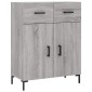 vidaXL Ντουλάπι Γκρι Sonoma 69,5 x 34 x 180 εκ. Επεξεργασμένο Ξύλο