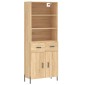 vidaXL Ντουλάπι Sonoma δρυς 69,5 x 34 x 180 εκ. από Επεξεργασμένο Ξύλο