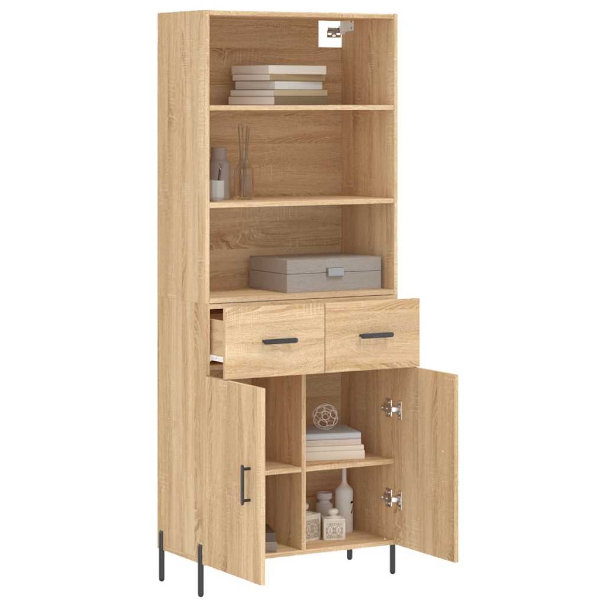 vidaXL Ντουλάπι Sonoma δρυς 69,5 x 34 x 180 εκ. από Επεξεργασμένο Ξύλο