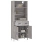 vidaXL Ντουλάπι Γκρι Sonoma 69,5 x 34 x 180 εκ. Επεξεργασμένο Ξύλο