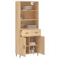 vidaXL Ντουλάπι Sonoma δρυς 69,5 x 34 x 180 εκ. από Επεξεργασμένο Ξύλο